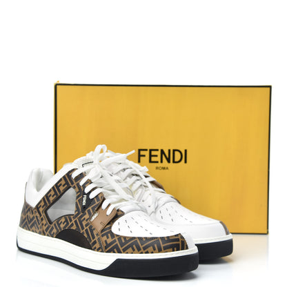 Fendi Vitello Mesh FF Digital Print Mens Fancy Low Top Sneakers 9 Nocciola Black Ultra White 12 of 12