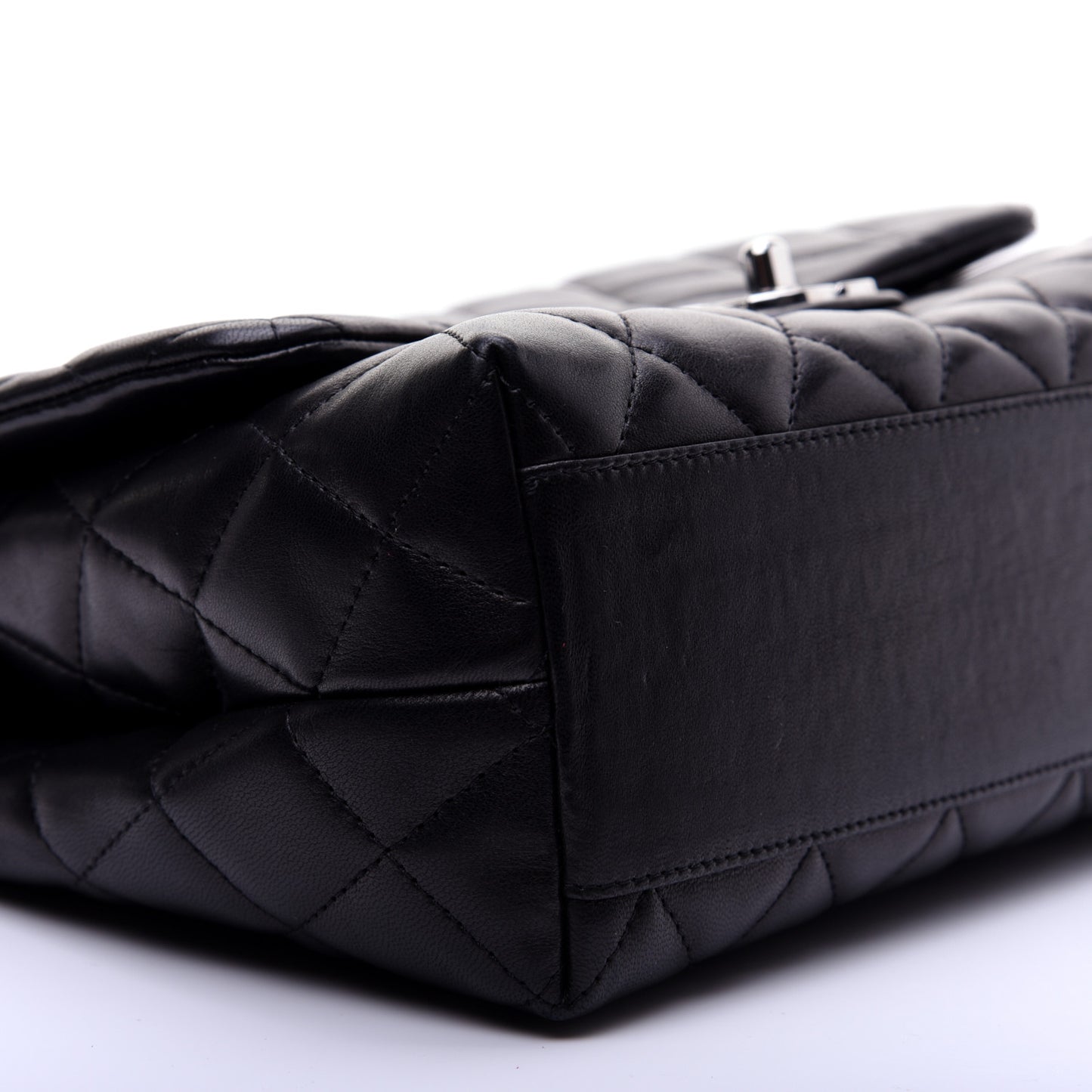 Lambskin Quilted Medium Kelly Flap Black