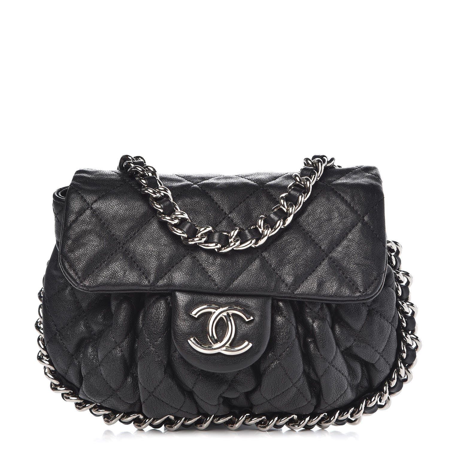 Chanel Washed Lambskin Mini Chain Around Messenger Black 1 of 7