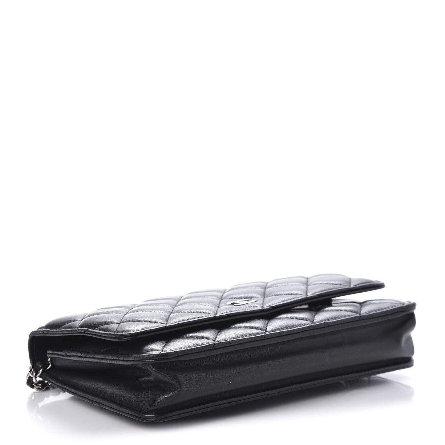 Lambskin Quilted Wallet On Chain WOC Black