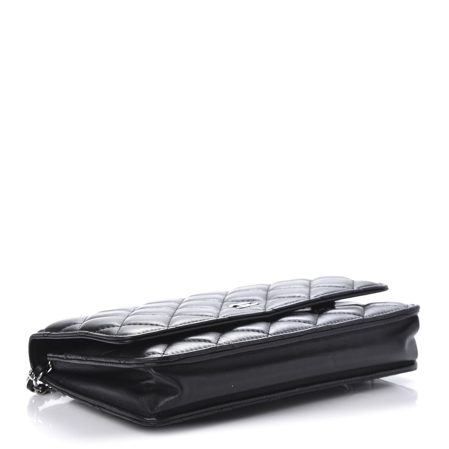 Chanel Lambskin Quilted Wallet On Chain WOC Black 4 of 11