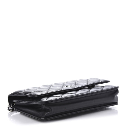 Chanel Lambskin Quilted Wallet On Chain WOC Black 4 of 11