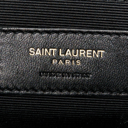 Saint Laurent Grain De Poudre Matelasse Chevron Large Monogram Satchel Earth 6 of 11