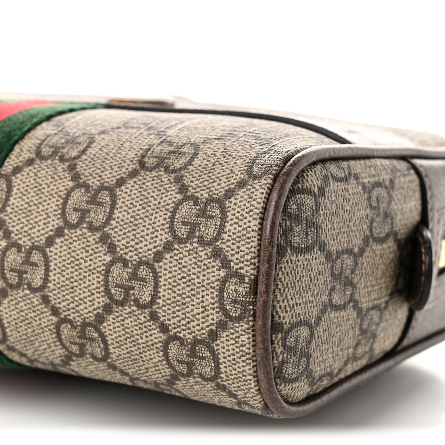 GG Supreme Monogram Web Small Ophidia Belt Bag 85 34 Dark Brown