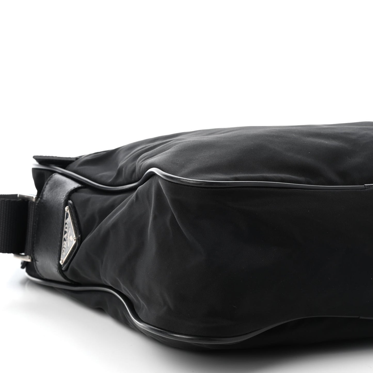 Tessuto Nylon Saffiano Messenger Bag Black