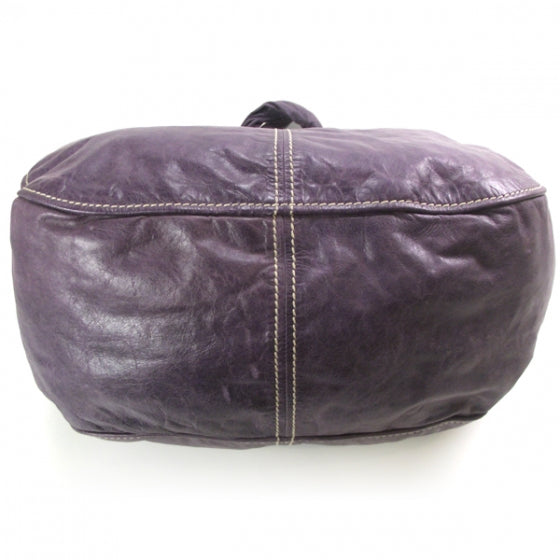 Vitello Leather Vintage Hobo Purple