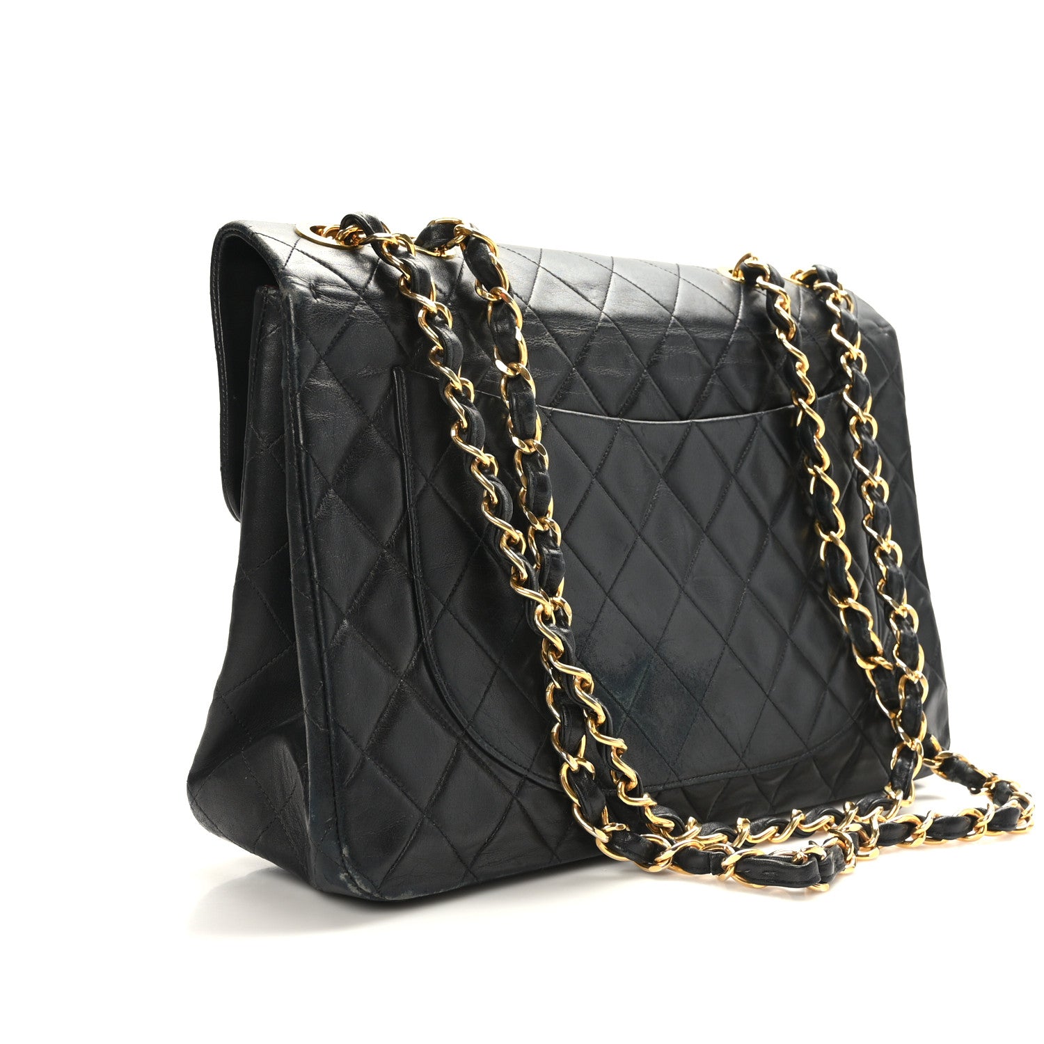 Chanel Lambskin Quilted XL Jumbo Single Flap Black 3 of 10