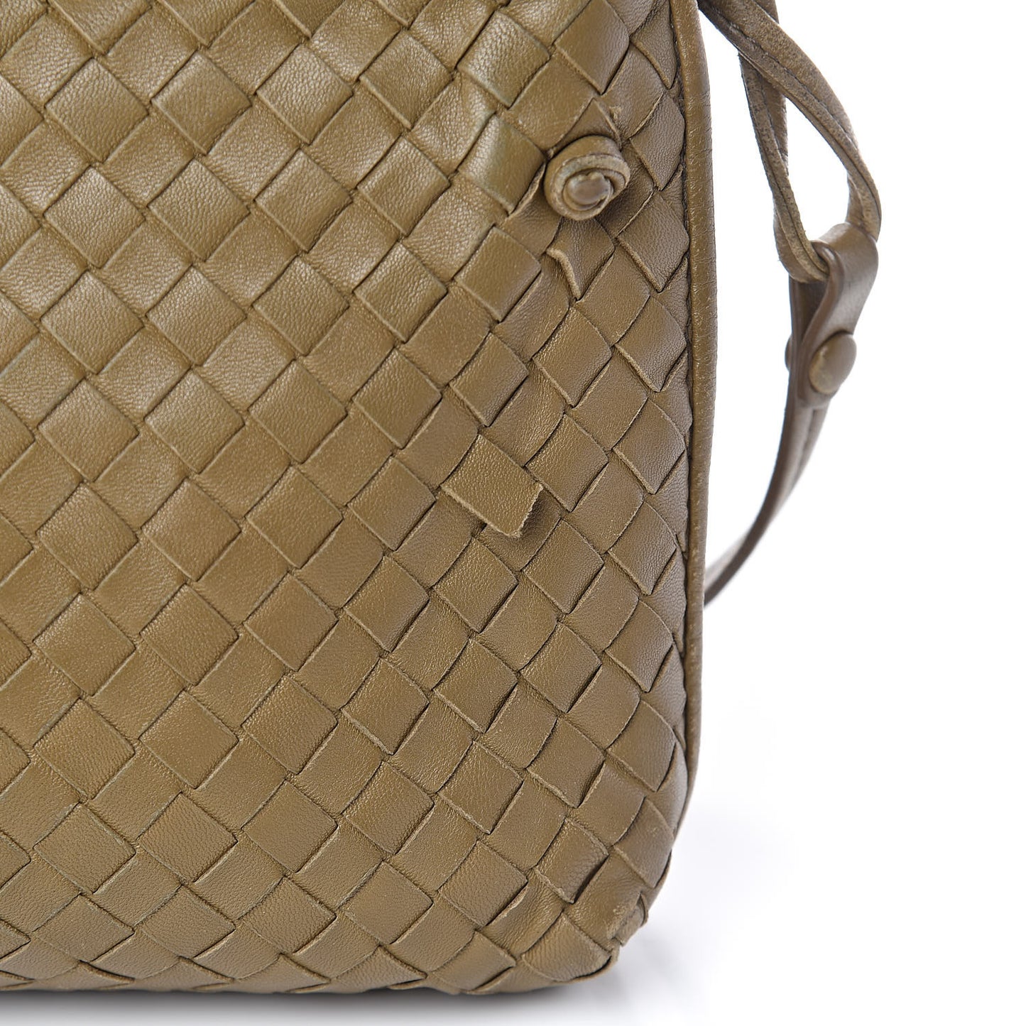 Nappa Intrecciato Nodini Crossbody Messenger Green