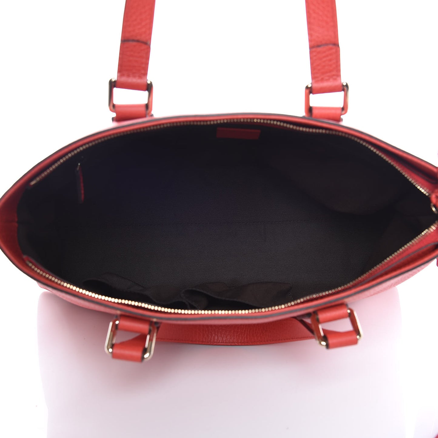 Calfskin Bamboo Tassel Top Handle Tote Red