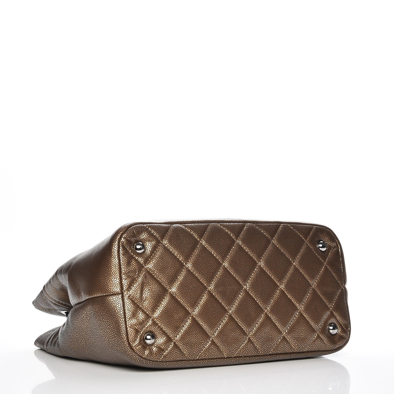 Chanel Metallic Caviar Quilted Large Timeless CC Soft Tote Bronze 5 of 9