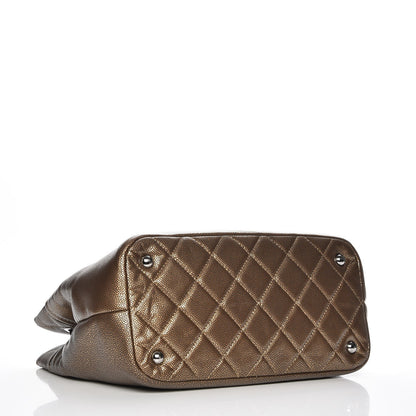 Chanel Metallic Caviar Quilted Large Timeless CC Soft Tote Bronze 5 of 9