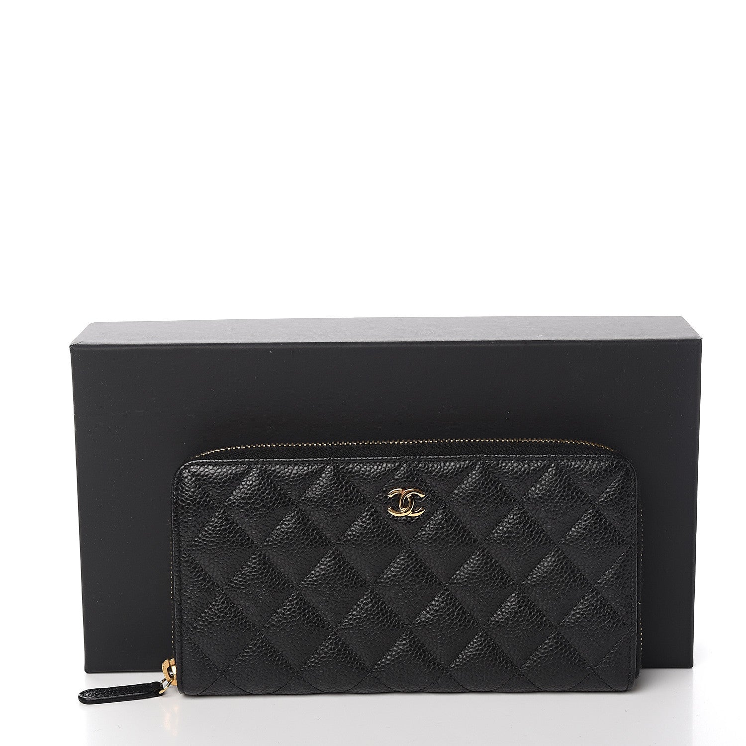 Chanel Caviar Quilted Large Gusset Zip Around Wallet Black 9 of 9