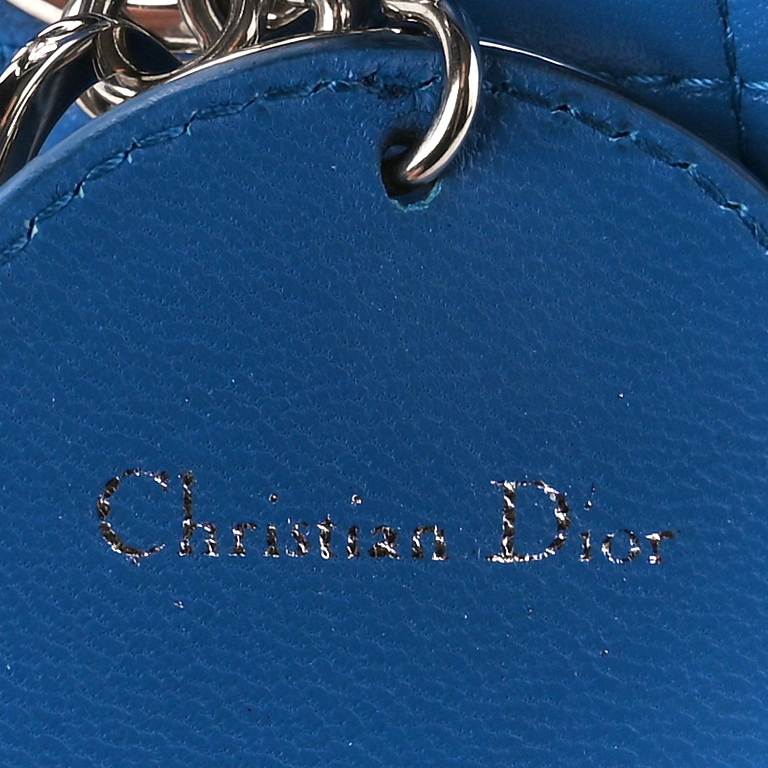 Christian Dior Lambskin Cannage Medium Lady Dior Blue Persan 9 of 15