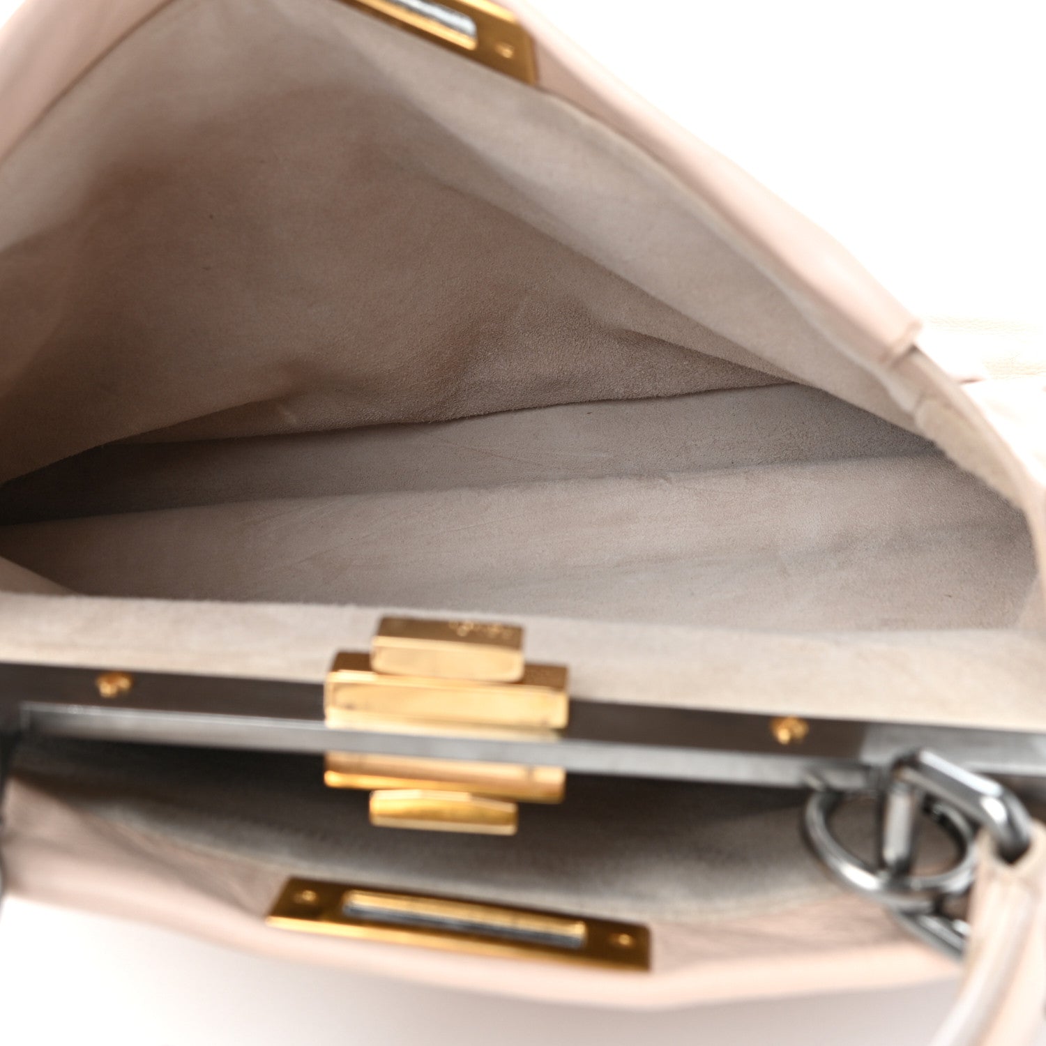 Fendi Calfskin Medium Peekaboo Iconic Satchel Nude 5 of 9
