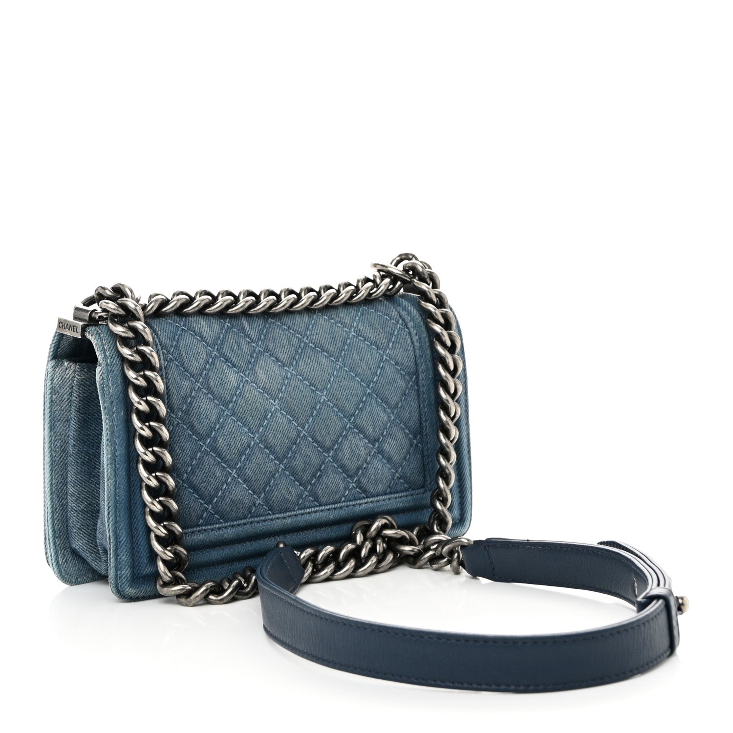 Chanel Denim Quilted Small Boy Flap Blue 3 of 10