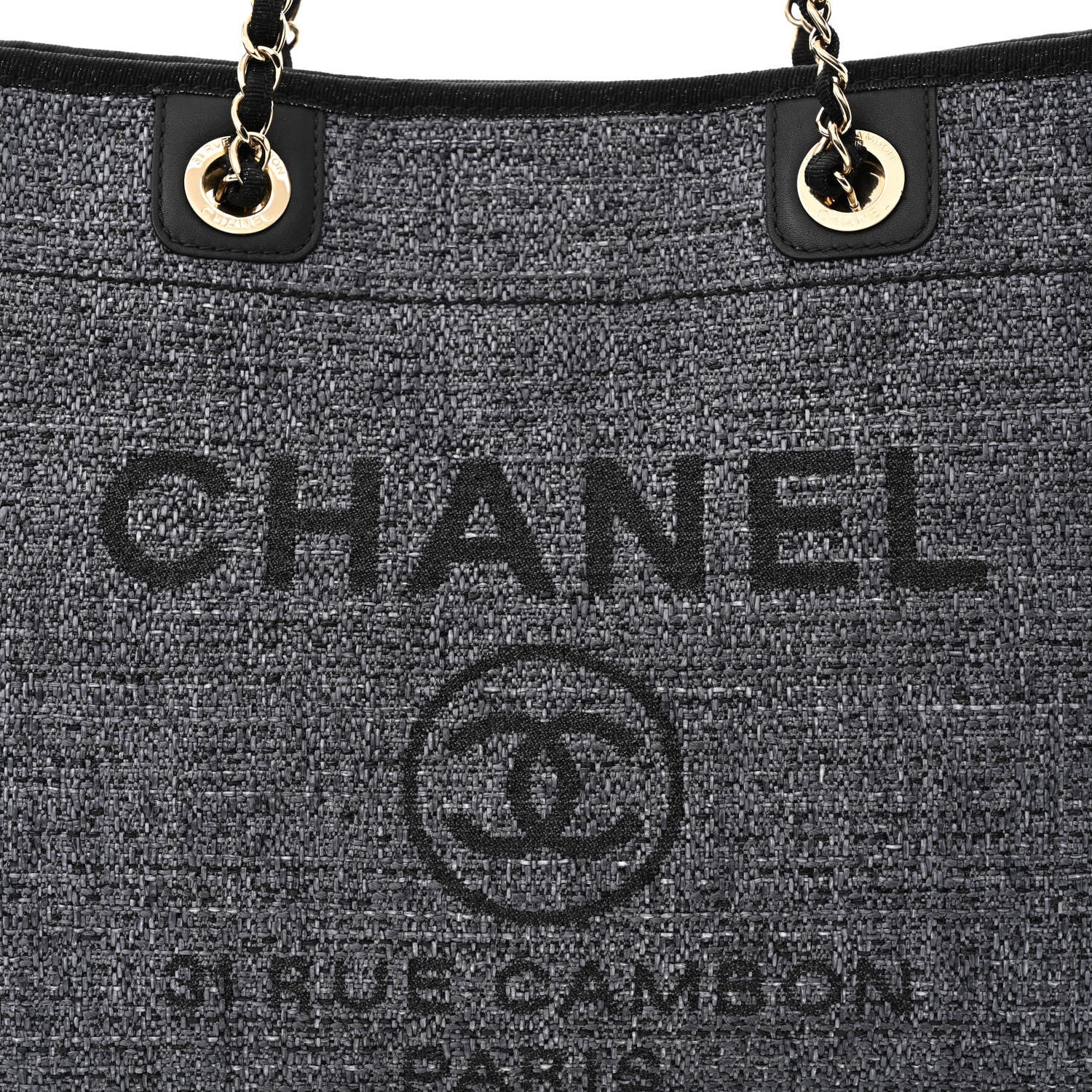 Chanel Lurex Boucle Small Deauville Tote Black 8 of 11
