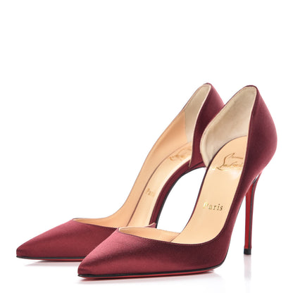 Christian Louboutin Satin Iriza 100 Pumps 36 Lie De Vin 3 of 8