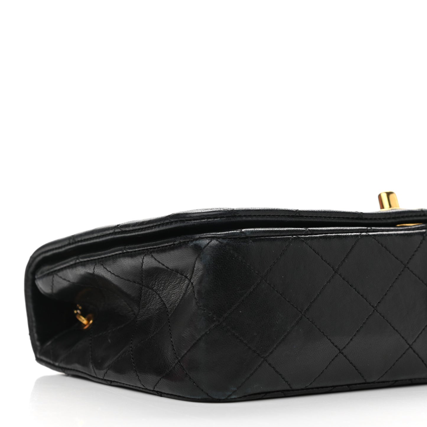 Lambskin Quilted Small Single Flap Black