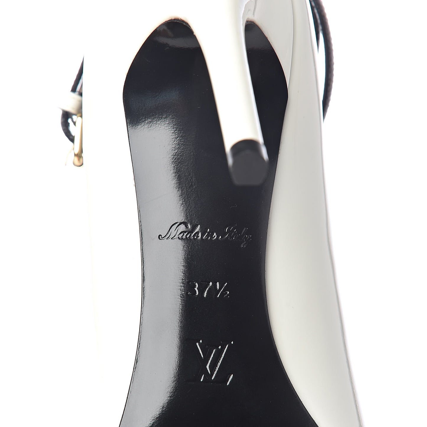 Monogram Patent Call Back Pumps 37.5 White
