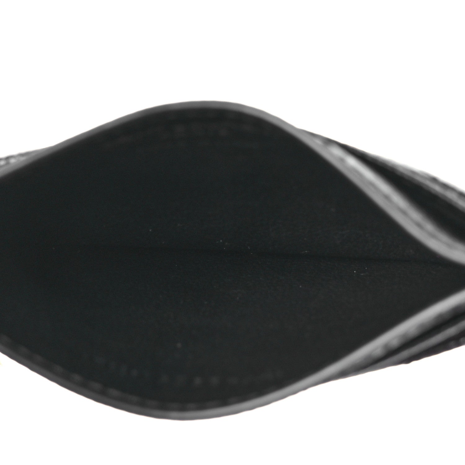 Saint Laurent Grain De Poudre Matelasse Chevron Monochrome Monogram Credit Card Case Black 5 of 8