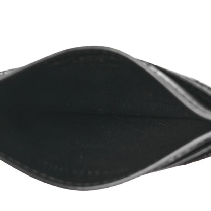Saint Laurent Grain De Poudre Matelasse Chevron Monochrome Monogram Credit Card Case Black 5 of 8