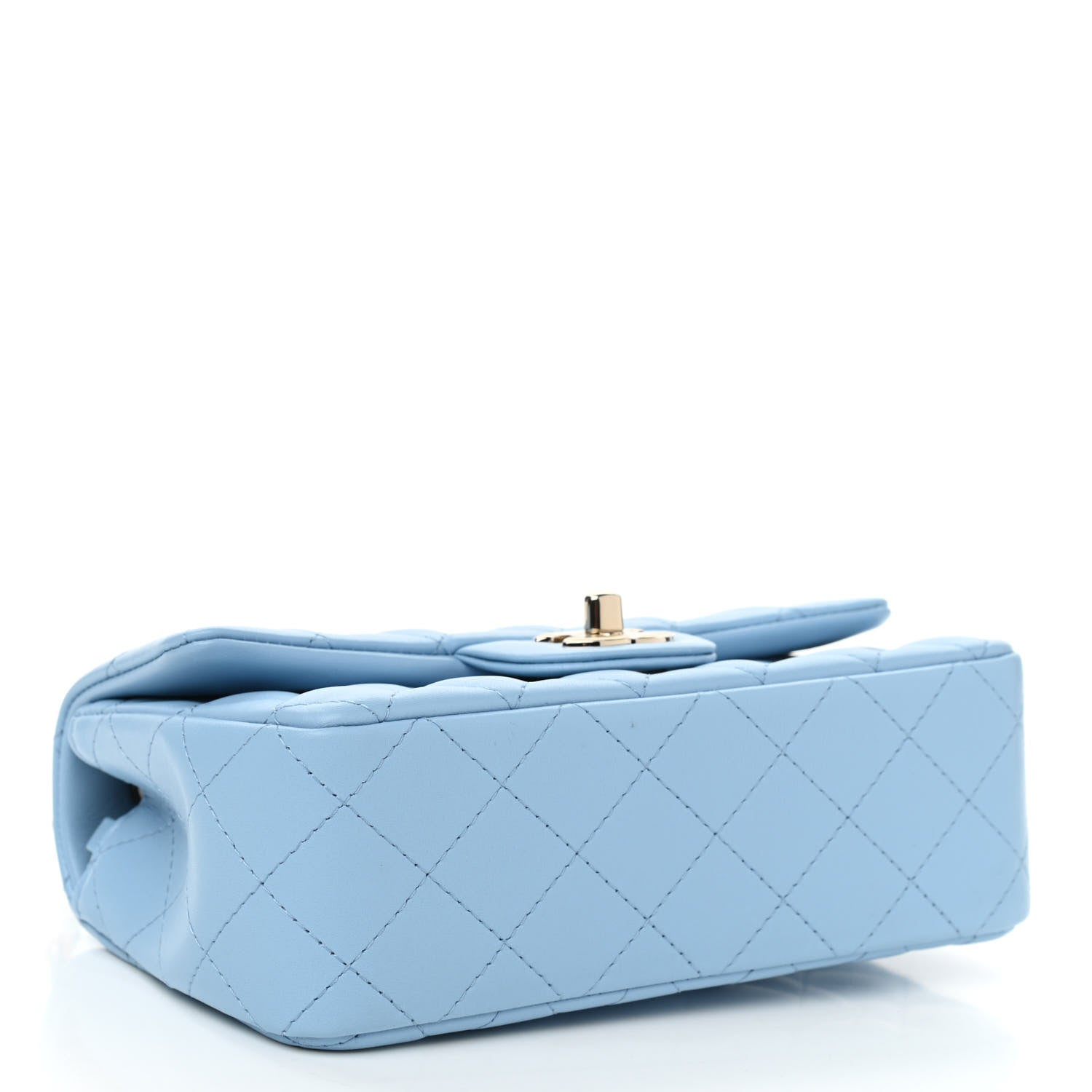 Chanel Lambskin Quilted Mini Rectangular Flap Light Blue 4 of 10