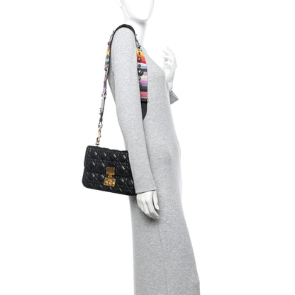 Christian Dior Lambskin Cannage Large Dioraddict Flap J’Adior Strap Black 2 of 12