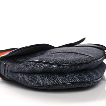 Christian Dior Denim Monogram Flight Saddle Bag 9 of 13