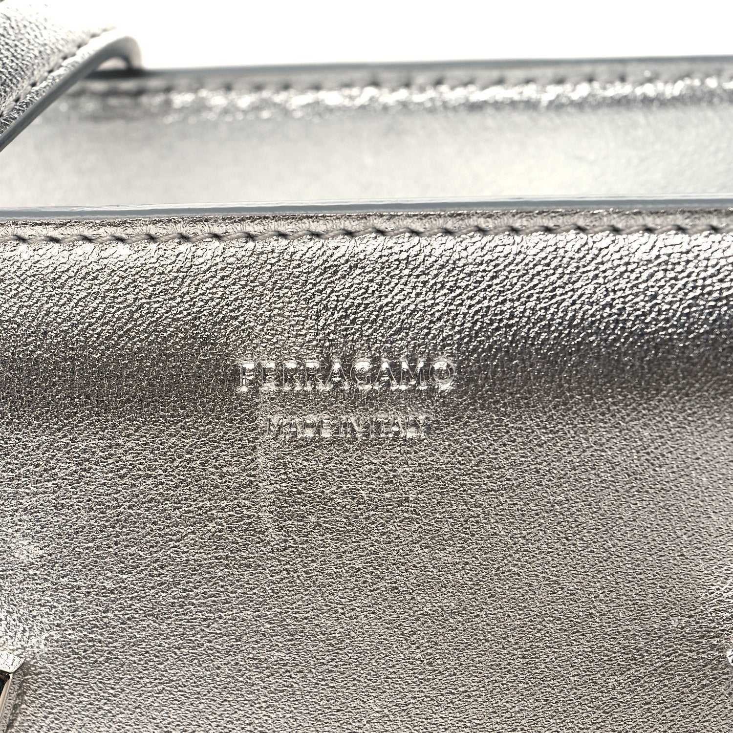 Salvatore Ferragamo Metallic Lambskin Mini Hug Crossbody Bag Argento 10 of 11