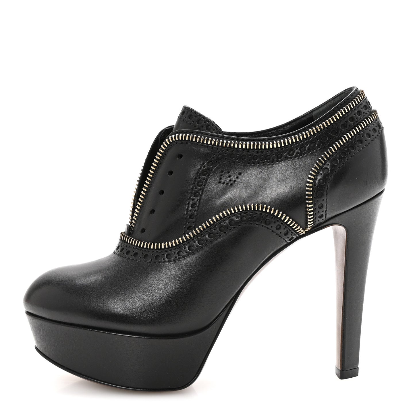 Calfskin Tomboy Platform Pumps 38 Black