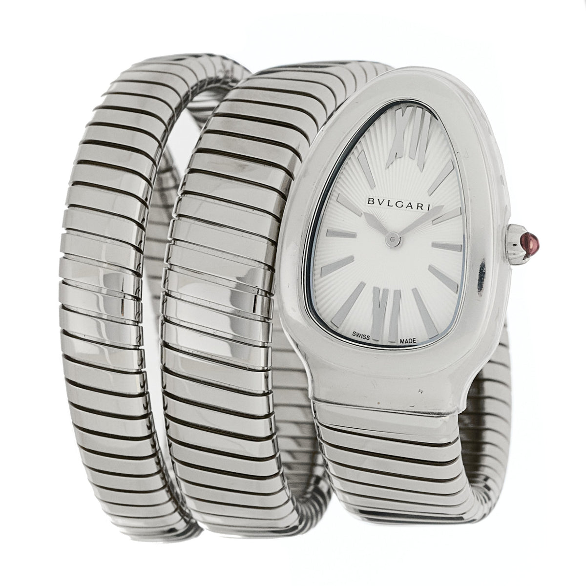 Stainless Steel 35mm Serpenti Tubogas Double Spiral Quartz Watch