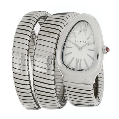 Bulgari Stainless Steel 35mm Serpenti Tubogas Double Spiral Quartz Watch 1 of 5