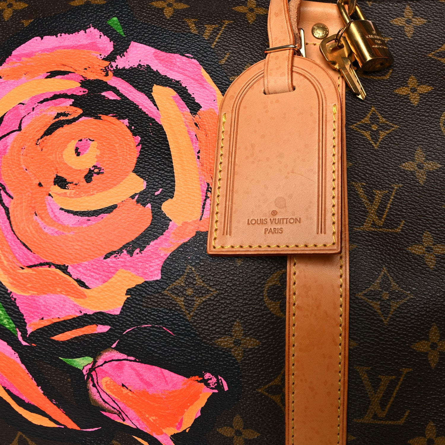 Louis Vuitton Monogram Roses Keepall 50 13 of 15