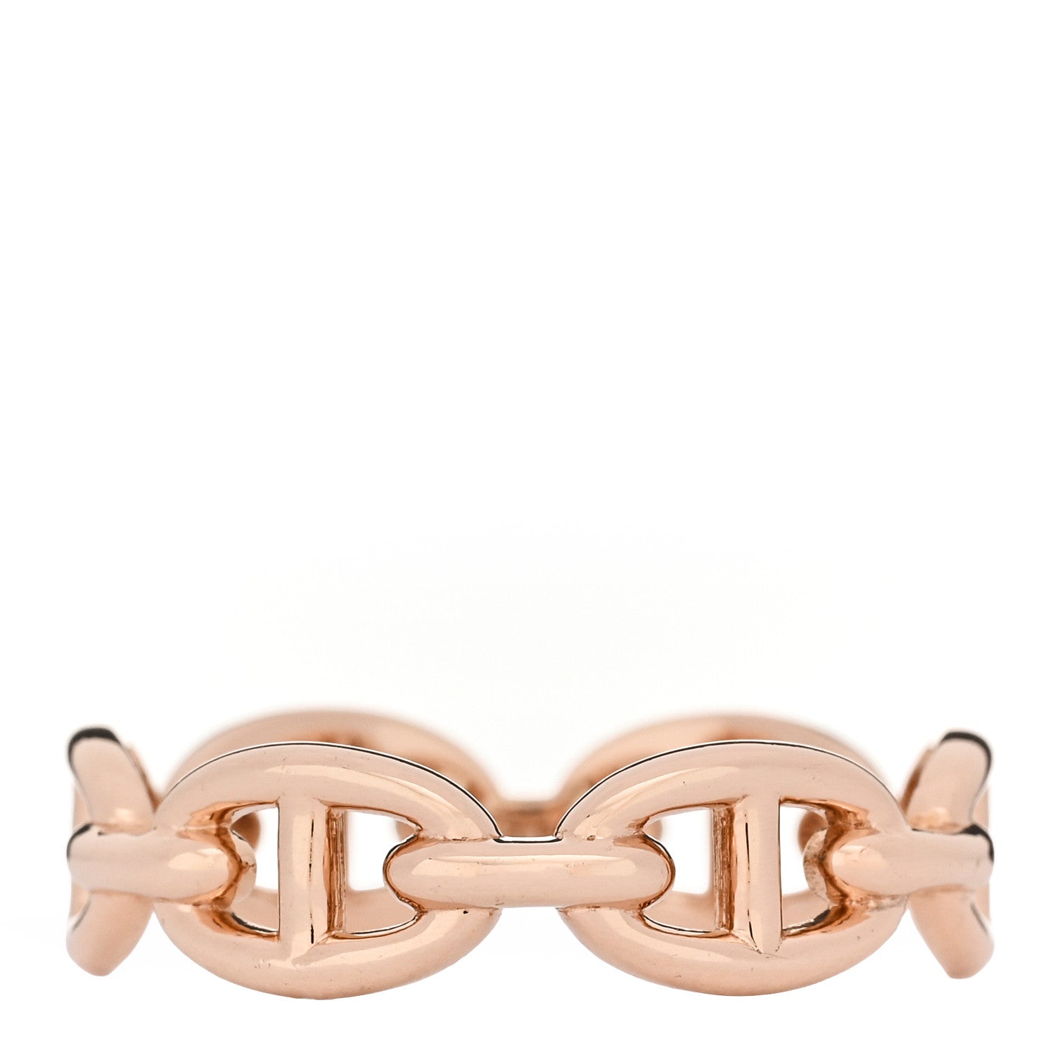 Hermes 18K Rose Gold PM Chaine d'Ancre Enchainee Ring 58 8.5 1 of 7