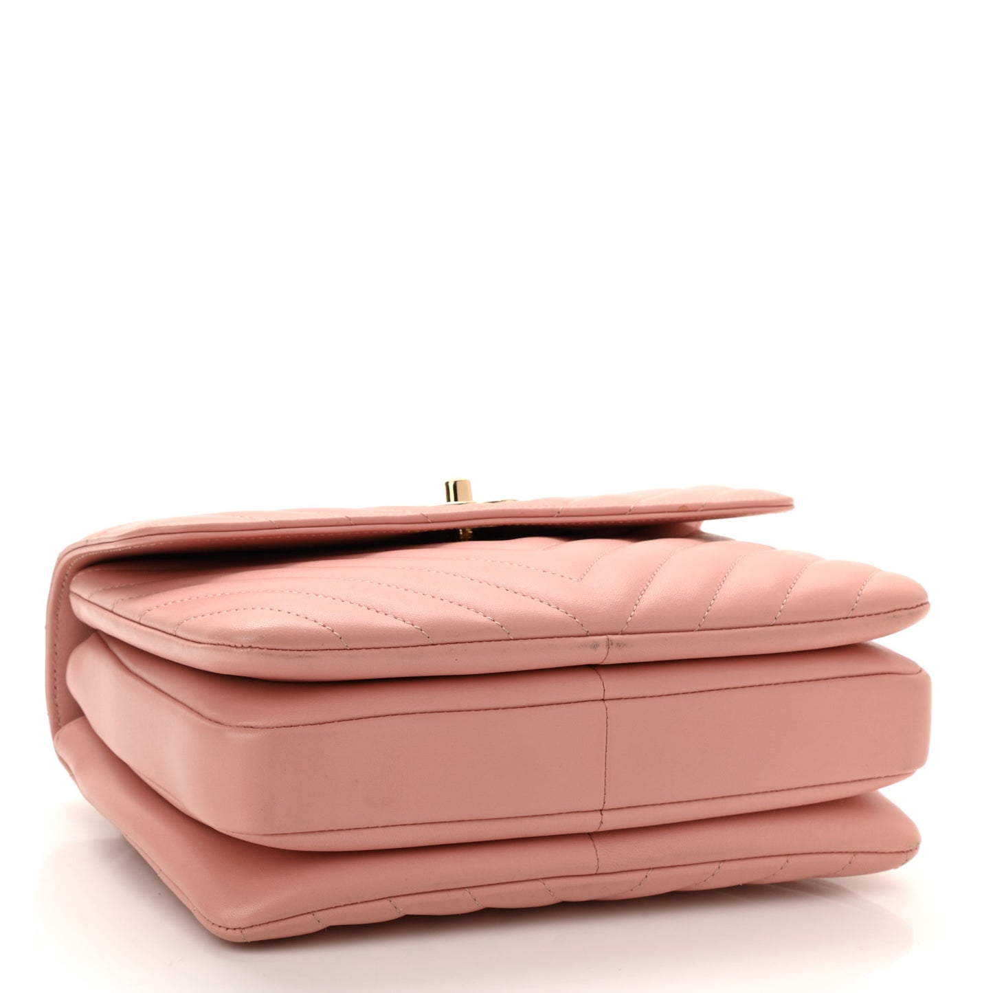 Lambskin Chevron Quilted Small Trendy CC Dual Handle Flap Bag Light Pink