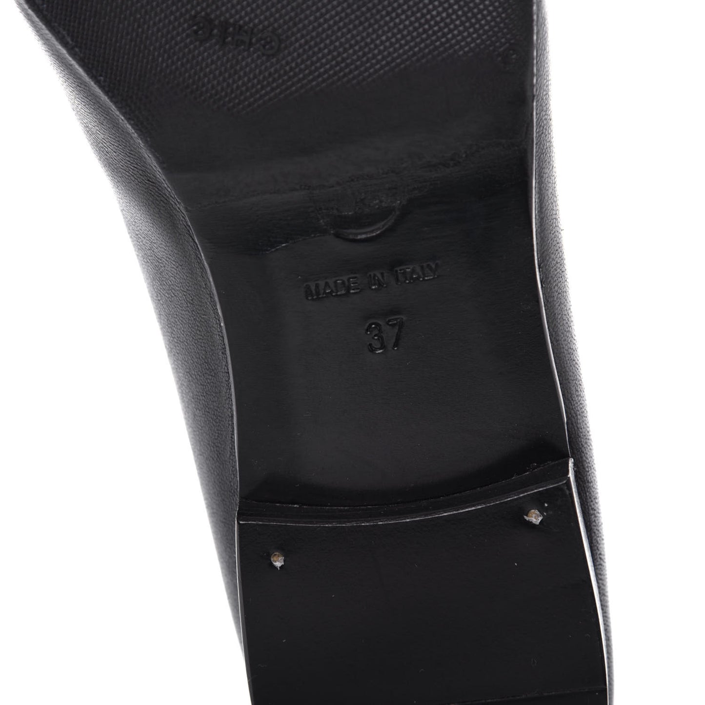 Lambskin Cap Toe Ballerina Flats 37 Black