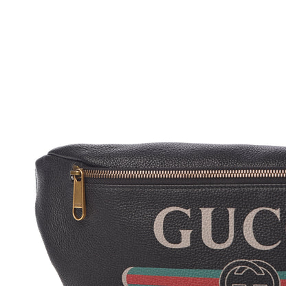 Gucci Grained Calfskin Logo Belt Bag Black 10 of 11