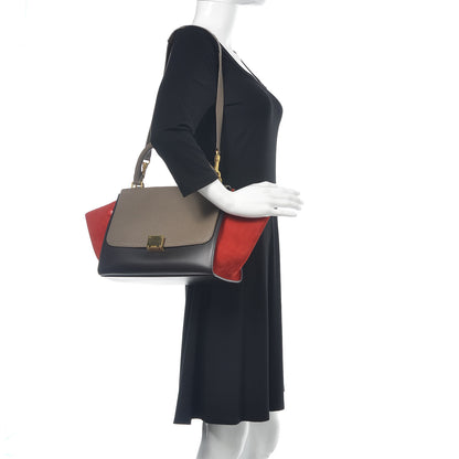 Celine Bullhide Calfskin Nubuck Small Tri-Color Trapeze 2 of 15