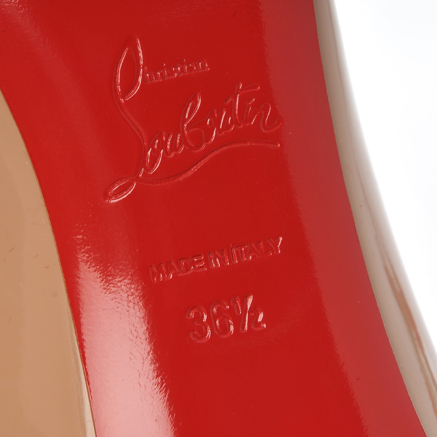 Christian Louboutin Patent Decollete 554 70 Pumps 36.5 Nude 8 of 10