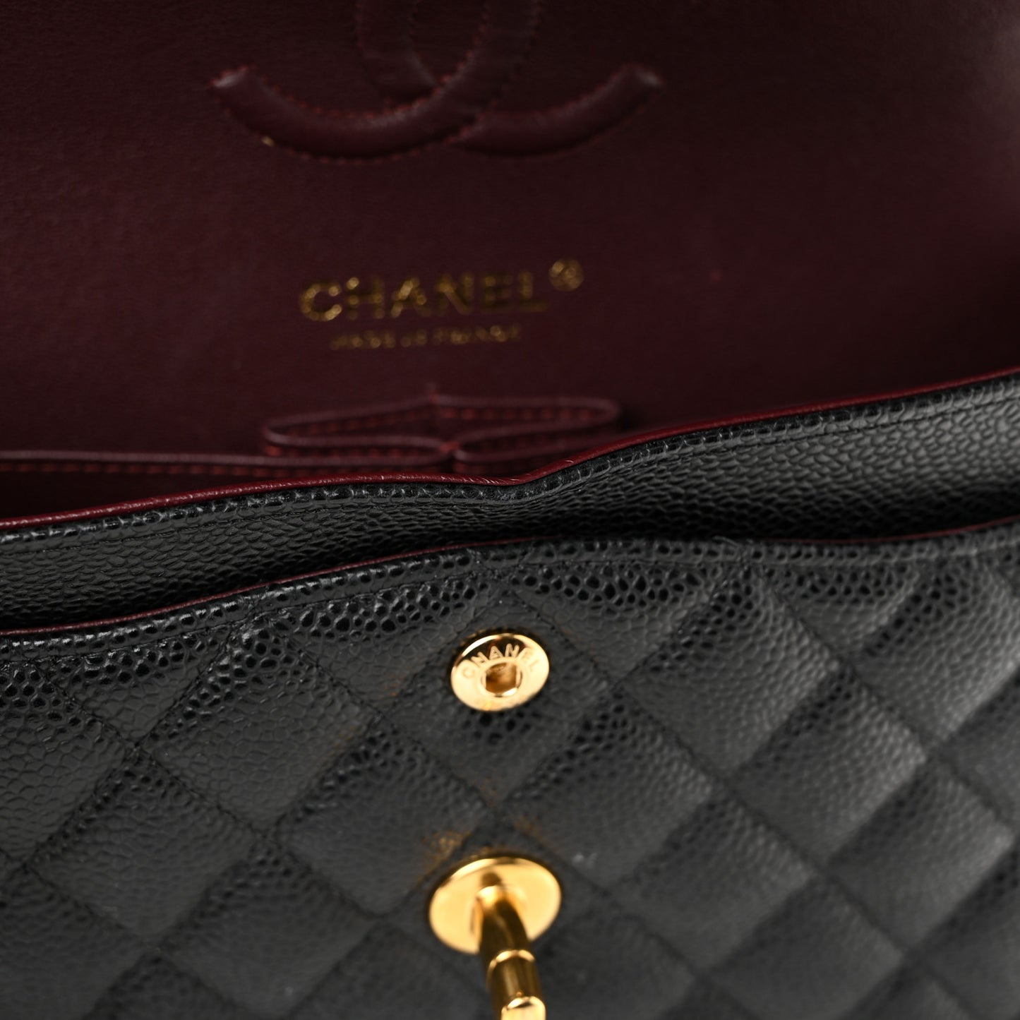 Caviar Quilted Small Double Flap Black