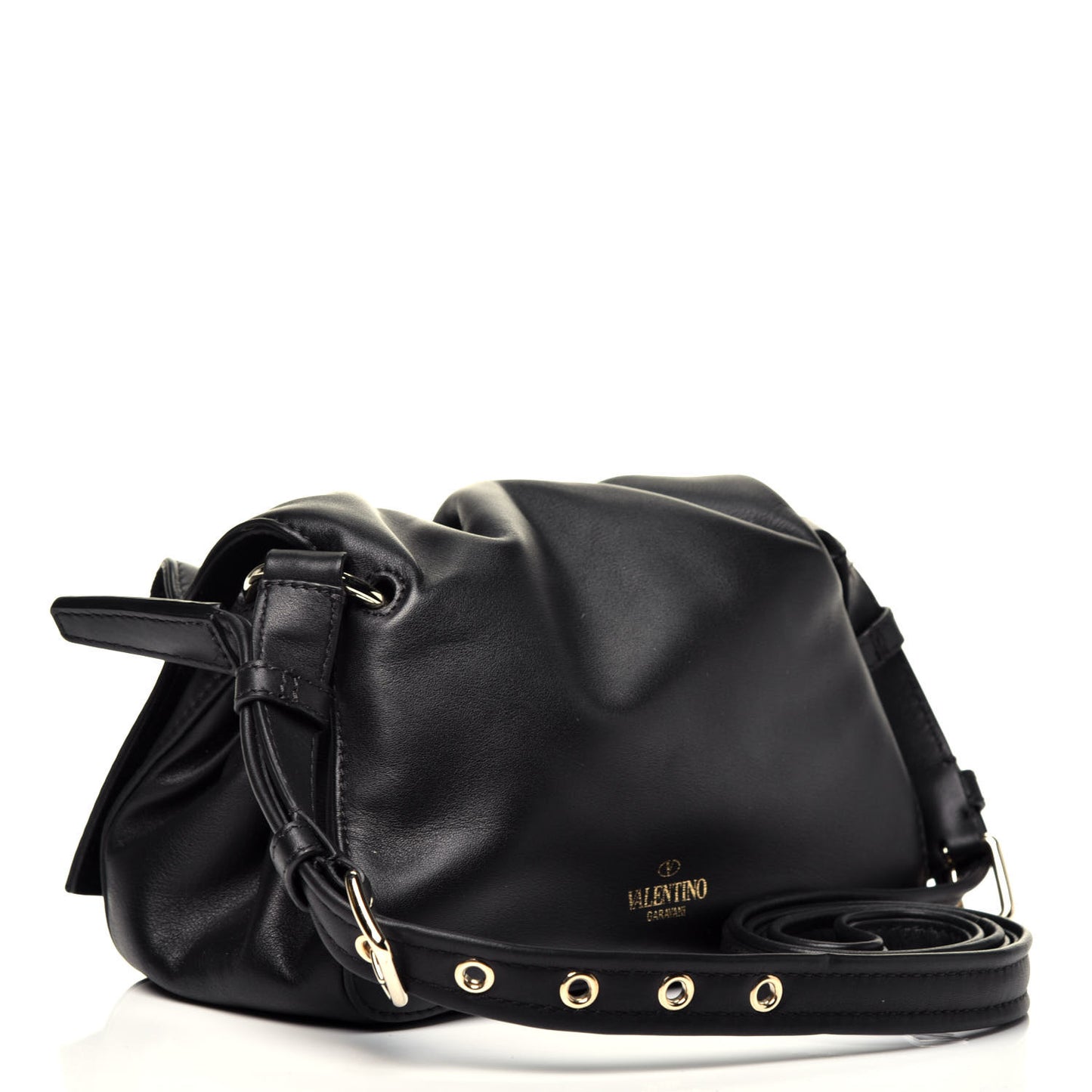 Smooth Calfskin Mini Bloomy Crossbody Bag Black