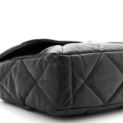 Chanel Lambskin Quilted Maxi Chanel 19 Flap Black 9 of 11