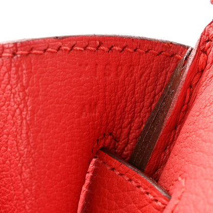 Hermes Taurillon Clemence Birkin 30 Rouge Tomate 7 of 14