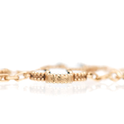 Van Cleef & Arpels 18K Yellow Gold Blue Agate 5 Motifs Vintage Alhambra Bracelet 4 of 5
