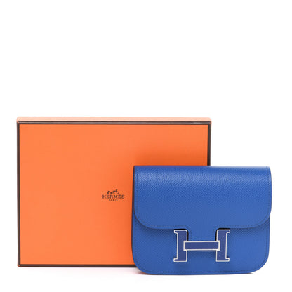 Hermes Epsom Enamel Constance Slim Wallet Bleu France Bleu Saphir 8 of 8