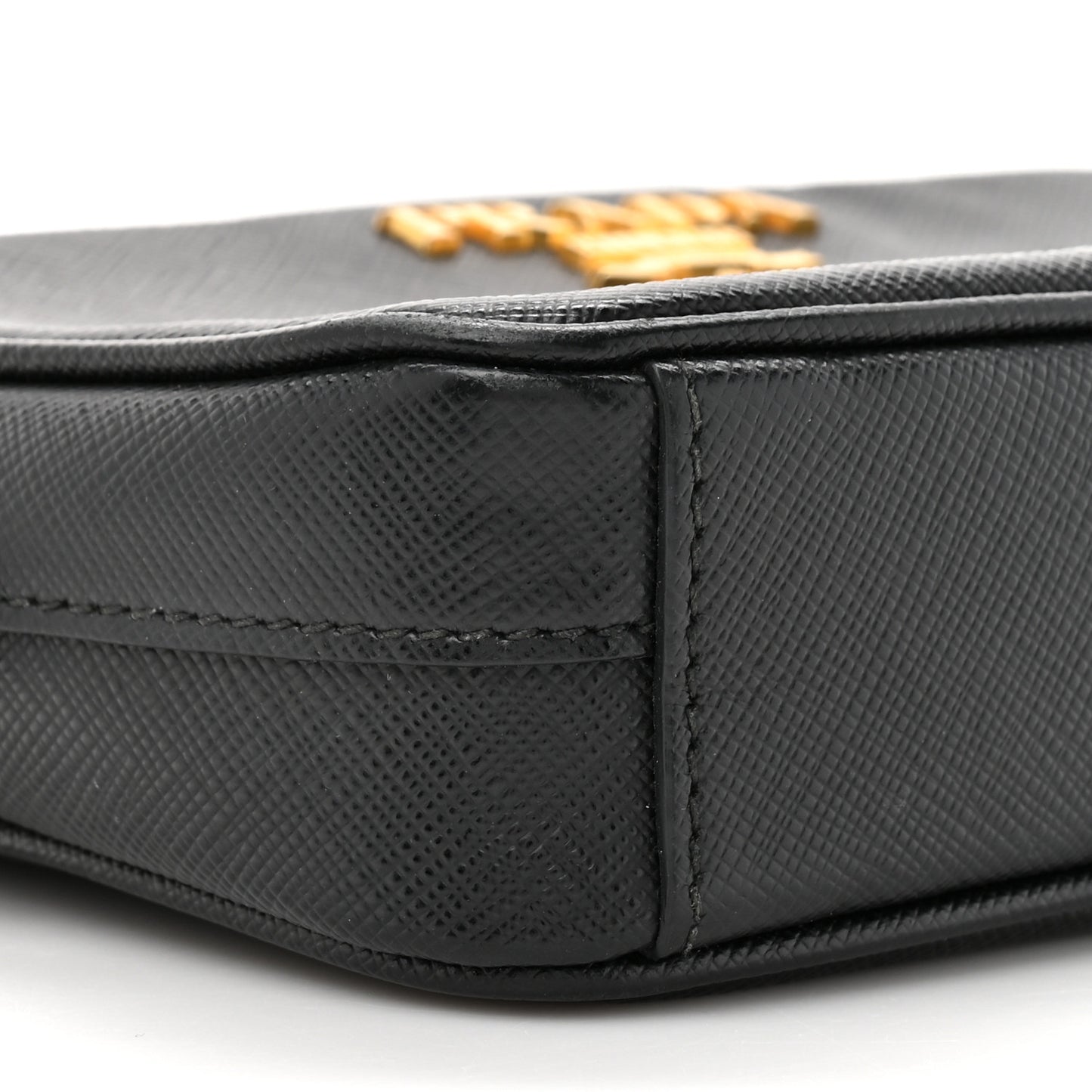 Saffiano Mini Camera Crossbody Bag Black