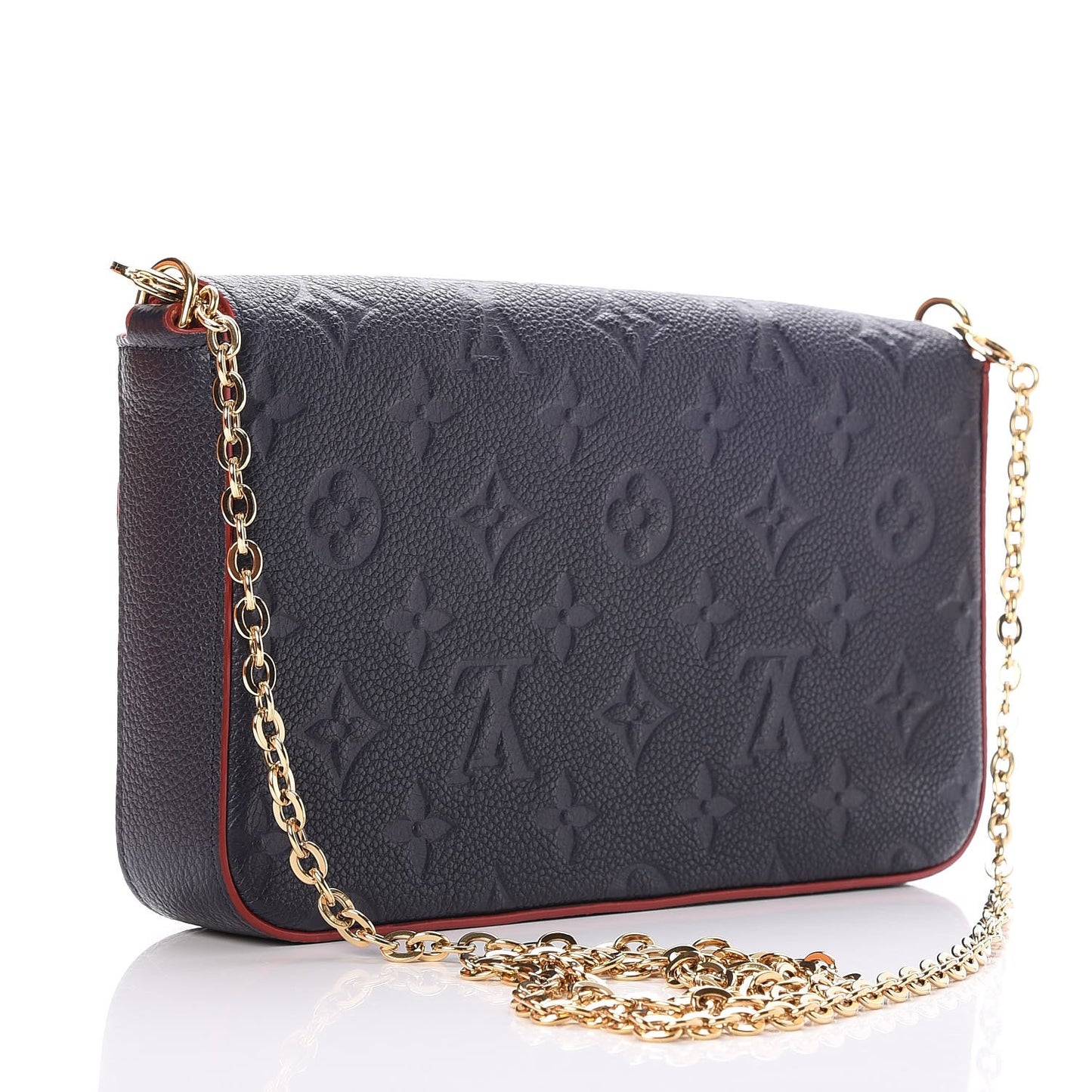 Empreinte Pochette Felicie Chain Wallet Marine Rouge