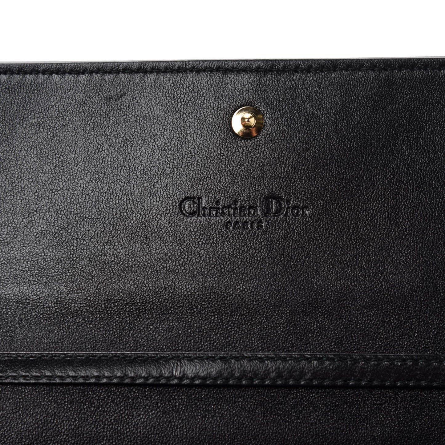 Lambskin Cannage Lady Dior Rendezvous Wallet On Chain Black