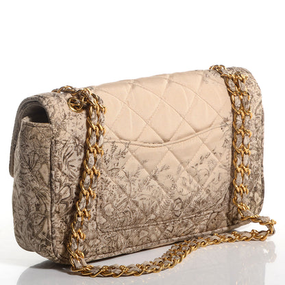 Prada Tessuto Nylon Quilted Floral Flap Beige 3 of 9