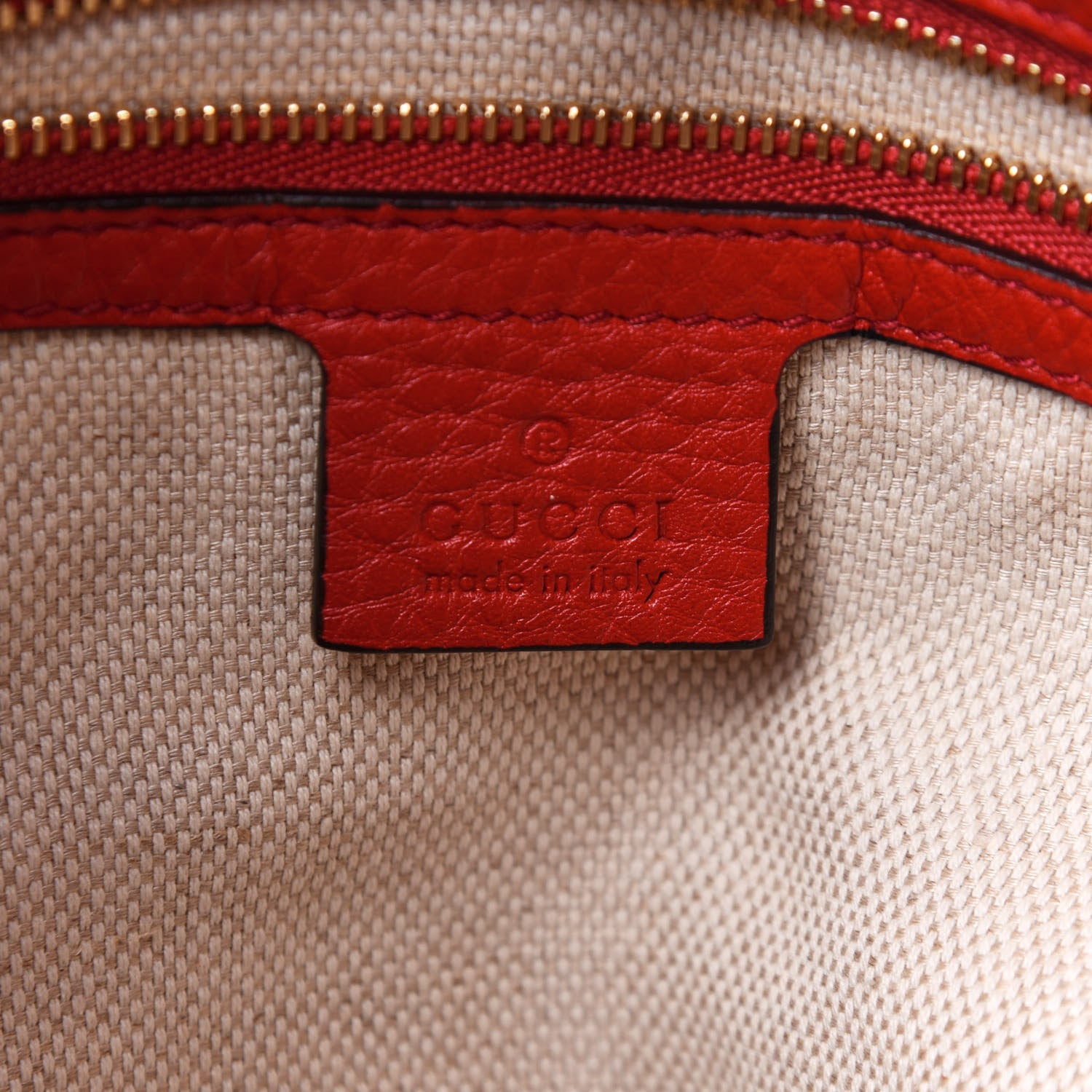 Gucci Pebbled Calfskin Medium Soho Chain Shoulder Bag Tabasco Red 6 of 13